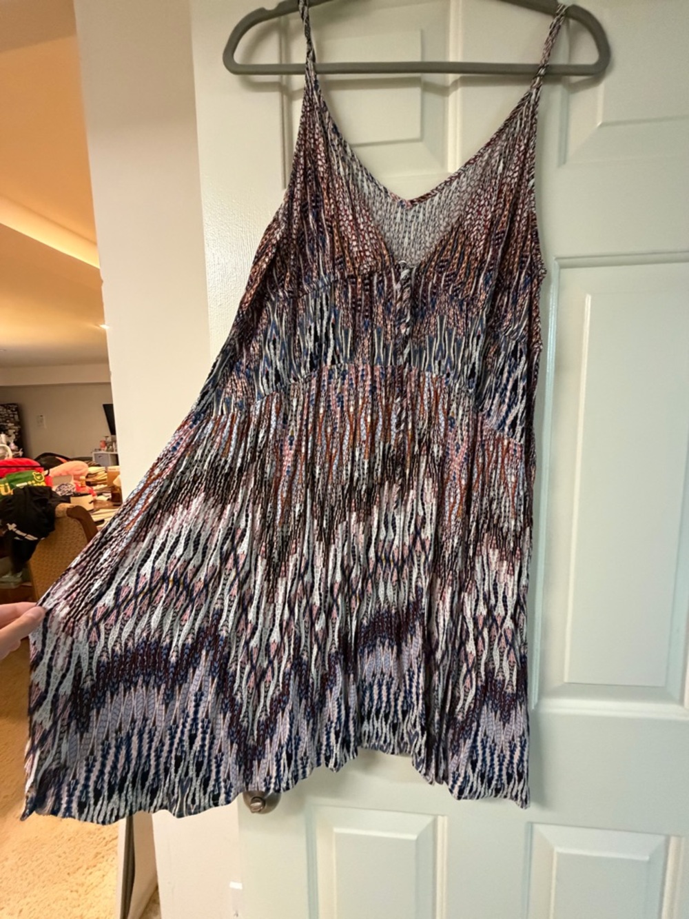 Boho V-Neck Mini Dress - Picture 3 of 8